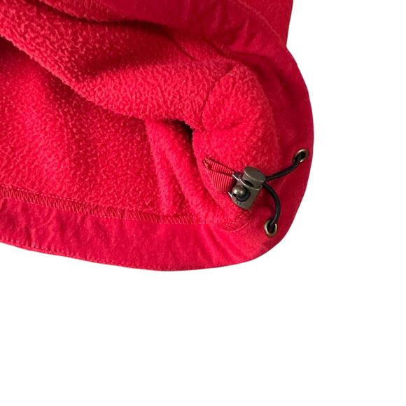 Vintage Polo Ralph Lauren Fleece Jacket Men’s Large Red Full Zip Suede Trimmed - Picture 6 of 11